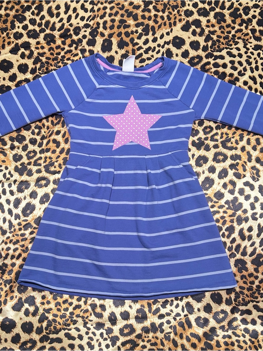 Circo Girls Purple Striped Long Sleeve Dress Pink Polka Dot Star